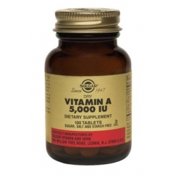 VITAMIN A 5.000 IU FCO 100 TABLETAS (ENVIOS COLOMBIA) CANTIDAD*1