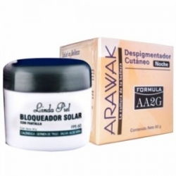 KIT CREMA ARAWAK DESPIGMENTADORA + BLOQUEADOR NATURAL( AYUDA A DESPIGMENTAR Y BLOQUEA Y NUTRE LA PIEL) TOTAL *2 UNIDADES