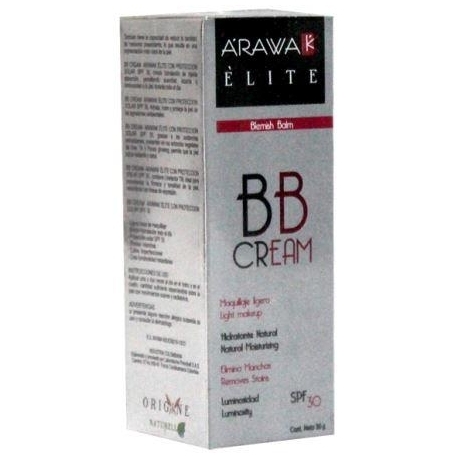 ARAWAK ELITE CREAM BB MAQUILLAJE LIGERO (HIDRANTE-LIGERO-ELIMINA MANCHAS-LUMINOSIDAD) SPF30 FCO*30GR