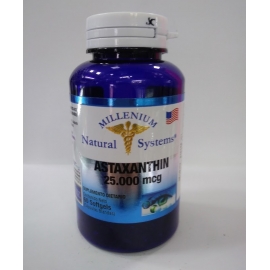 ASTAXANTHIN 25.000 MCG FRASCO *60 SOFTGELS Milenium 