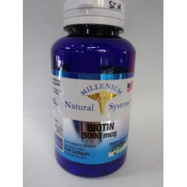 BIOTIN 5000 MCG FRASCO *100 SOFTGELS Milenium