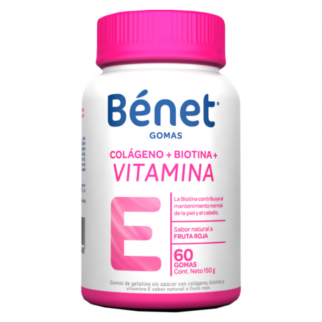 BENET COLAGENO + BIOTINA + VITAMINE E GOMAS (ENVIOS A TODA COLOMBIA) FCO*60 GOMITAS