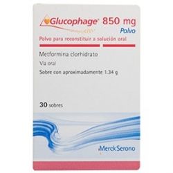 GLUCOPHAGE *850* MG *CAJA X 30* SOBRES*POLVO